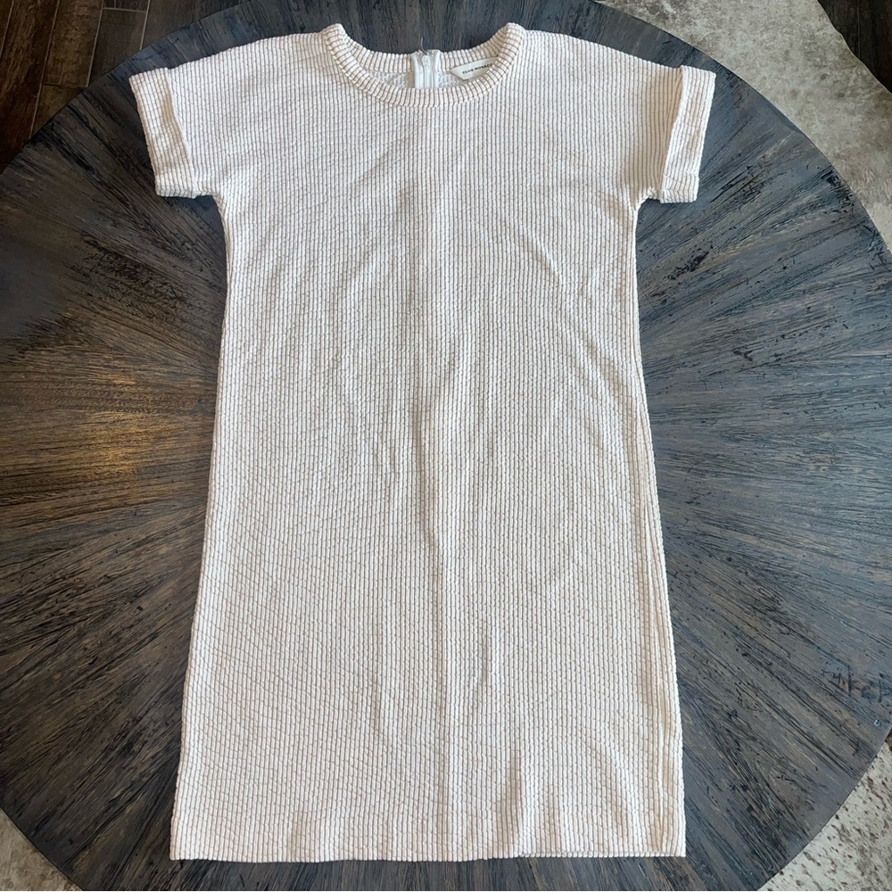 Club Monaco Textured Striped Dress – White & Khaki –‎ XS - Picture 6 of 15